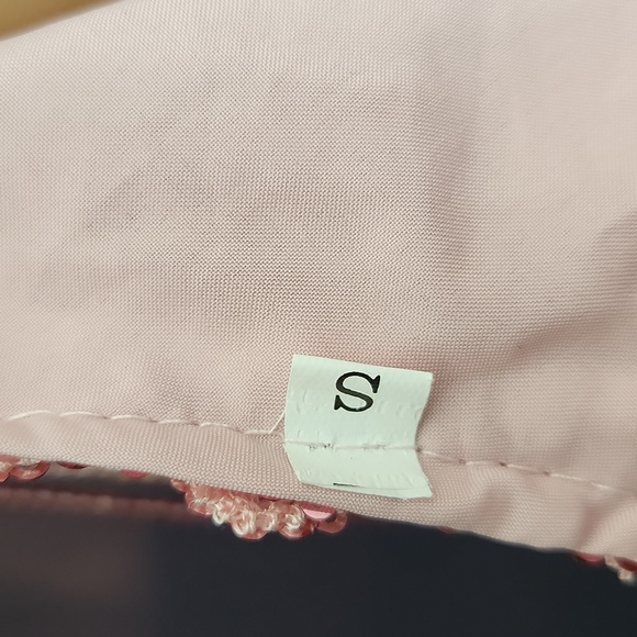 Moflora Flapper dress ☆ Small ☆ Pink sparkly, feathered ☆ Spaghetti straps NWT - Picture 6 of 14